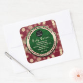 Logo Body Balm Butter Cosmetic Gold Confetti Red Vierkante Sticker (Envelop)