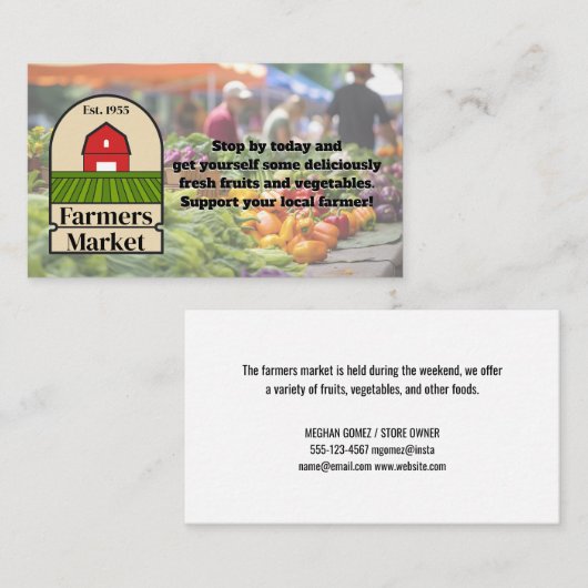 Logo Boerenmarkt | Producten Visitekaartje (Voorkant / Achterkant)