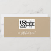Logo Boho Beige Script Modern Cadeaubon (Achterkant)