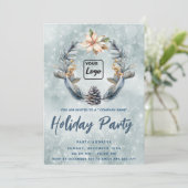 Logo Boho Pijnboomkegel krans vakantiefeest bedrij Kaart (Staand voorkant)