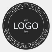 LOGO Bold Minimal Zwart-wit Ronde Sticker (Voorkant)