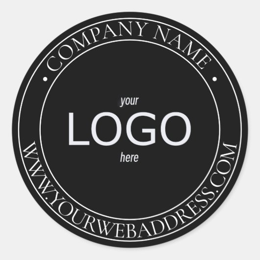 LOGO Bold Minimal Zwart-wit Ronde Sticker (Voorkant)