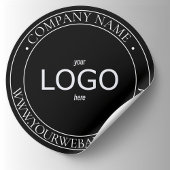 LOGO Bold Minimal Zwart-wit Ronde Sticker