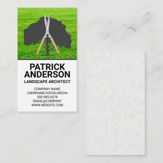 Logo Boom Hedge Clippers | Gras Landschap Visitekaartje (Voorkant / Achterkant)