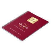 Logo bordeauxrood gouden monogram bedrijf notitieboek (Linkerzijde)