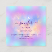 Logo Boutique Shop Glitter Drift Holograaf Roze Vierkante Visitekaartje (Achterkant)