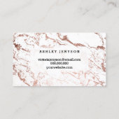 Logo boutique typografie roos goud witte marmer visitekaartje (Achterkant)