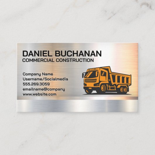 Logo bouwafval | Metaal Visitekaartje (Voorkant)