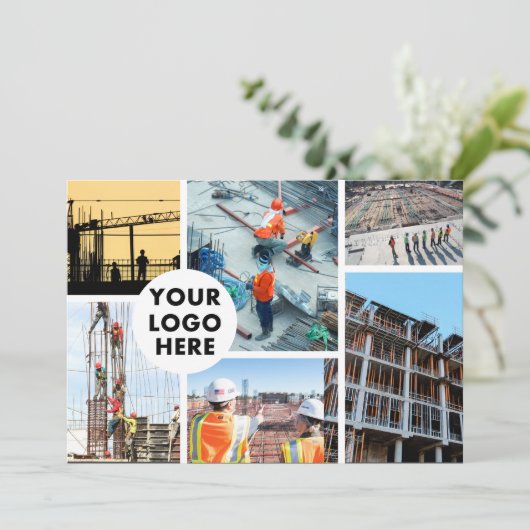 LOGO Bouwbedrijf Ondernemingszaken Feestdagenkaart (Staand voorkant)