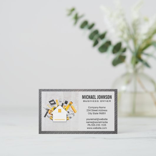 Logo Bouwgereedschap | Beton en staal Visitekaartje (Staand voorkant)