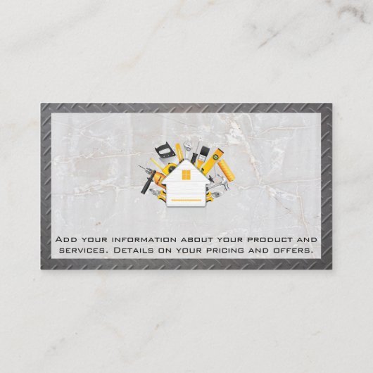 Logo Bouwgereedschap | Beton en staal Visitekaartje (Achterkant)