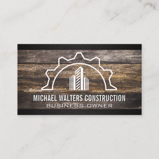 Logo bouwonroerend goed | Hout Visitekaartje (Voorkant)