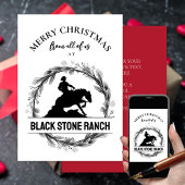 Logo branding paardenranch Kerst bedrijf Feestdagenkaart