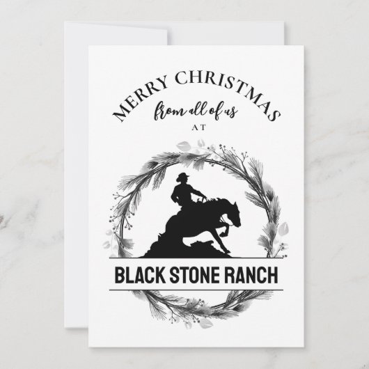 Logo branding paardenranch Kerst bedrijf Feestdagenkaart (Voorkant)