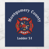 Logo brandweer op maat  wijn etiket (Enkel label)