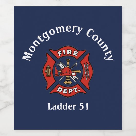 Logo brandweer op maat  wijn etiket (Enkel label)