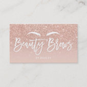 Logo breeuws elegant typografie blauw roos goud visitekaartje (Voorkant)