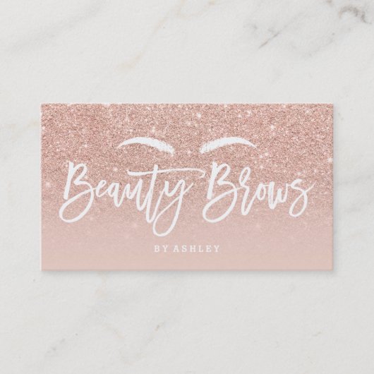 Logo breeuws elegant typografie blauw roos goud visitekaartje (Voorkant)