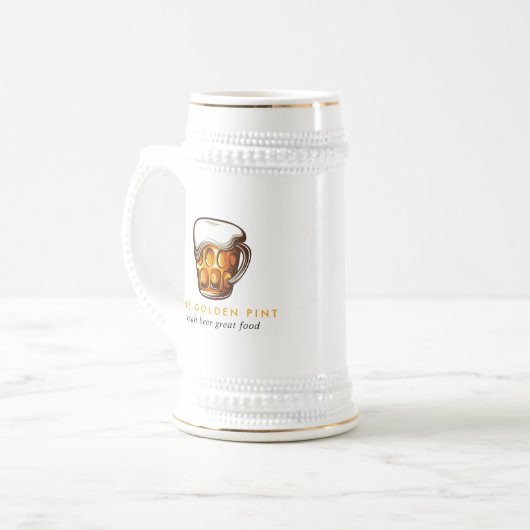Logo Brewery Bar Business Stein voor Mok van bier (Voorkant links)