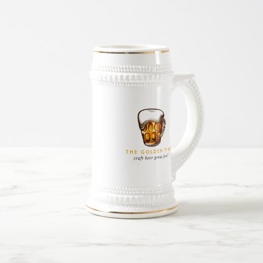 Logo Brewery Bar Business Stein voor Mok van bier (Voorkant rechts)