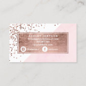 Logo brews roos gouden typografie blauw waterverf visitekaartje (Achterkant)