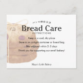 Logo Brood Verzorgingsinstructies Rustieke Cookie Bedankkaart (Voorkant)