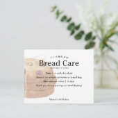 Logo Brood Verzorgingsinstructies Rustieke Cookie Bedankkaart (Staand voorkant)