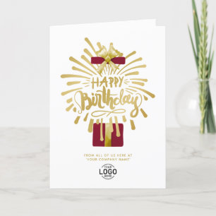 Logo Burgundy Gift Gold Fireworks Group Birthday Kaart