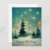 Logo Business Abstract kerstbomen Briefkaart (Voorkant / Achterkant)