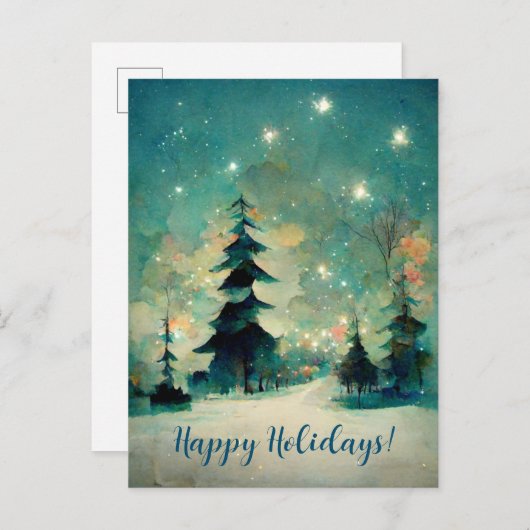 Logo Business Abstract kerstbomen Briefkaart (Voorkant / Achterkant)