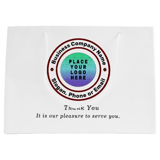 Logo Business Bedankt Shopping Bags Custom Groot Cadeauzakje (Voorkant)