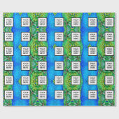 Logo Business Blue en green Wrapping Paper Cadeaupapier (Vlak)