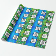 Logo Business Blue en green Wrapping Paper