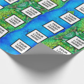 Logo Business Blue en green Wrapping Paper Cadeaupapier (Hoek)
