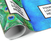 Logo Business Blue en green Wrapping Paper Cadeaupapier (Rol Hoek)