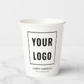 Logo Business Branding Papieren Bekers (Achterkant)