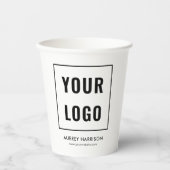 Logo Business Branding Papieren Bekers (Voorkant)