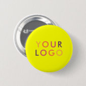 Logo Business Branding Vibrant Yellow Ronde Button 5,7 Cm (Voorkant /achterkant)