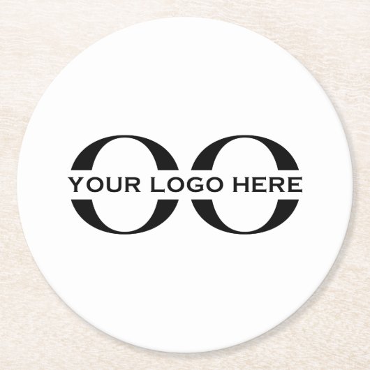 Logo Business Corporate Company White Ronde Kartonnen Onderzetter (Voorkant)