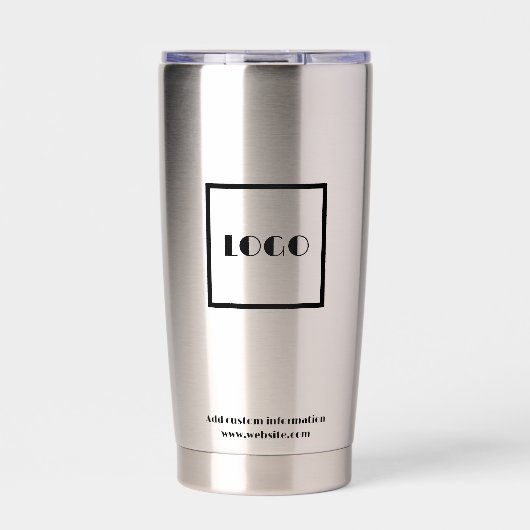 logo Business Eenvoudig Zwart Modern Geïsoleerde Drinkbeker (Voorkant)