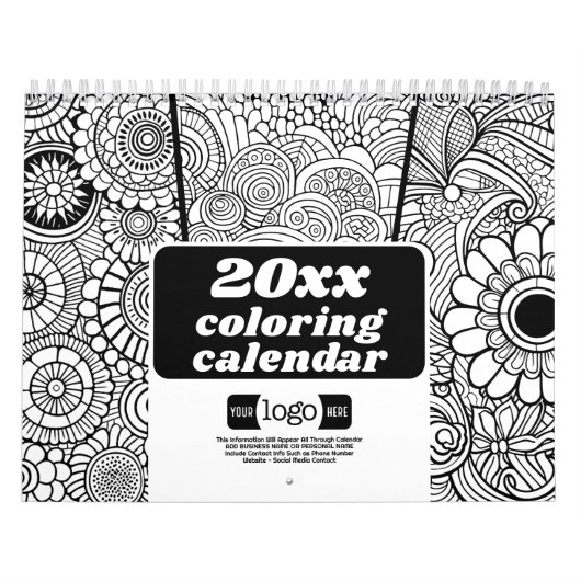 Logo Business Gift - Abstracte kleurpatronen Kalender (Hoes)