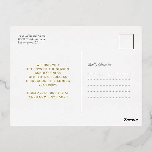 Logo Business Gold Lettering Prettige feestdagen W (Achterkant)