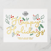 Logo Business Gold Lettering Prettige feestdagen W (Voorkant)