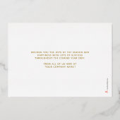 Logo Business Gold Lettering Prettige feestdagen W Folie Uitnodiging (Achterkant)