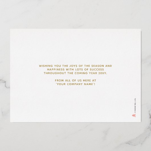 Logo Business Gold Lettering Prettige feestdagen W Folie Uitnodiging (Achterkant)