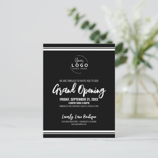 Logo Business Grand Opening Briefkaart (Staand voorkant)