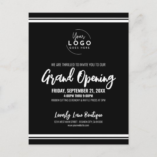 Logo Business Grand Opening Briefkaart (Voorkant)