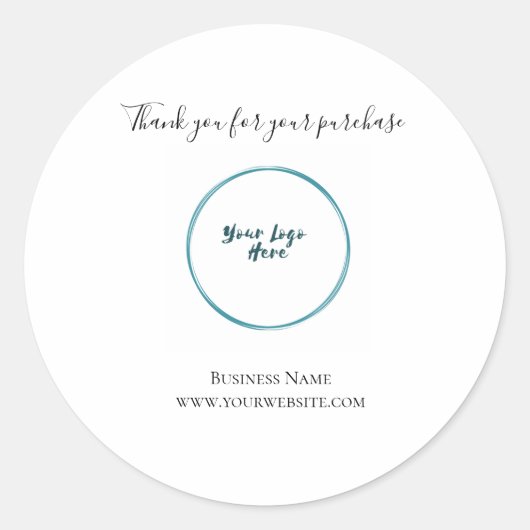 Logo Business Hartelijk dank Ronde Sticker (Voorkant)