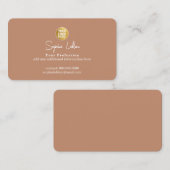Logo business mark terracotta brown contactkaartje (Voorkant / Achterkant)
