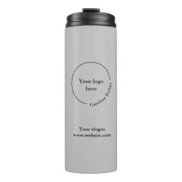 Logo Business Minimalist Gray Thermal Tumbler Thermosbeker